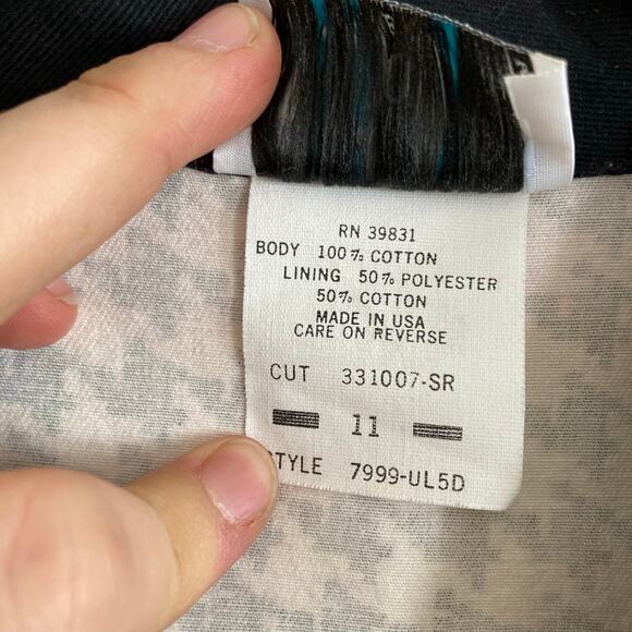 Vintage 80s Black White Houndstooth Double Breasted Bubble Hem Dress Sz Medium - Picture 14 of 16